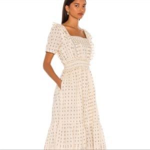 NWT Cleobella Floral Prairie Midi Dress with Ruffles Size Small